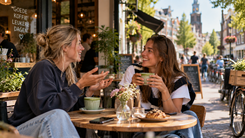 generatie z recreatiebranche op het terras facet